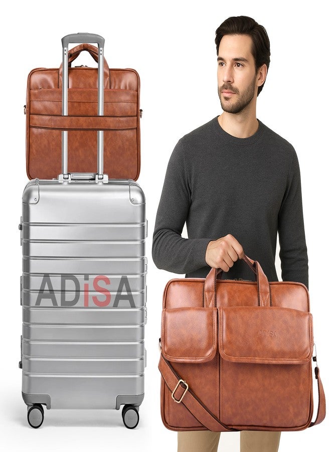 ADISA حقيبة مكتبية ADISA للكمبيوتر المحمول، حقيبة عمل للرجال (LB6055-TAN) - Image 2