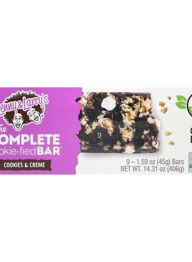 LENNY & LARRY'S The Complete Cookie-Fied Bar® Cookies & Cream 9 Bars 1.59 oz (45 g) Each