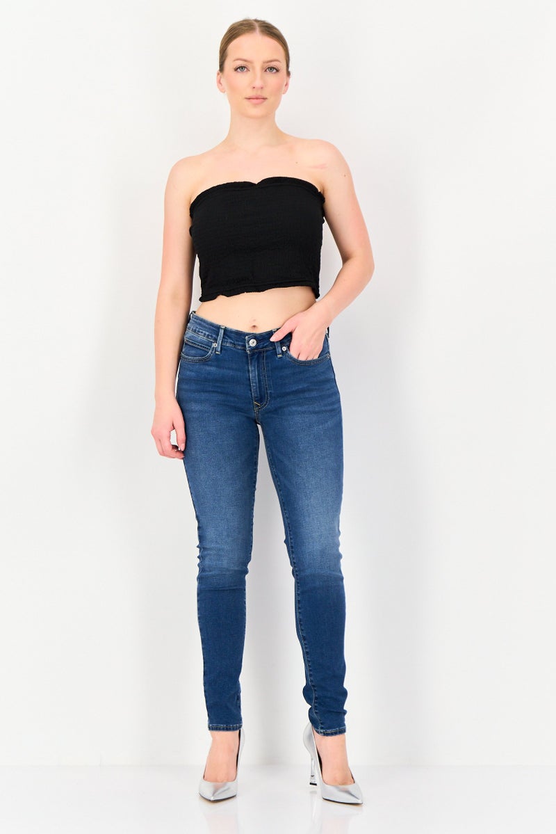 Levi's Women Skinny Fit Washed Stretchable Denim, Blue - Image 4