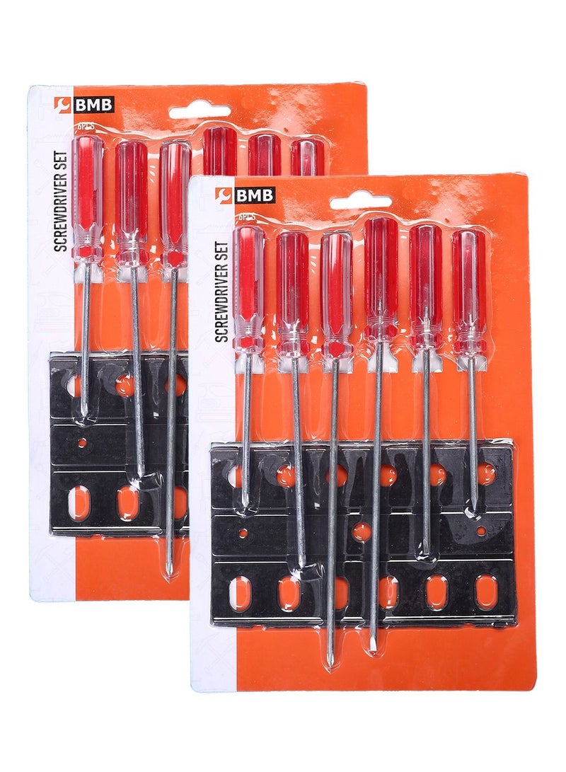BMB tools Screwdriver Set - 2 Packs of 6 Piece-Multi-Bit Furniture Assembly Electronics Eyeglass Watch Repair Jewelry Household Appliances Repair Kit Phillips Flathead pinpoint screwdrivers - Image 1