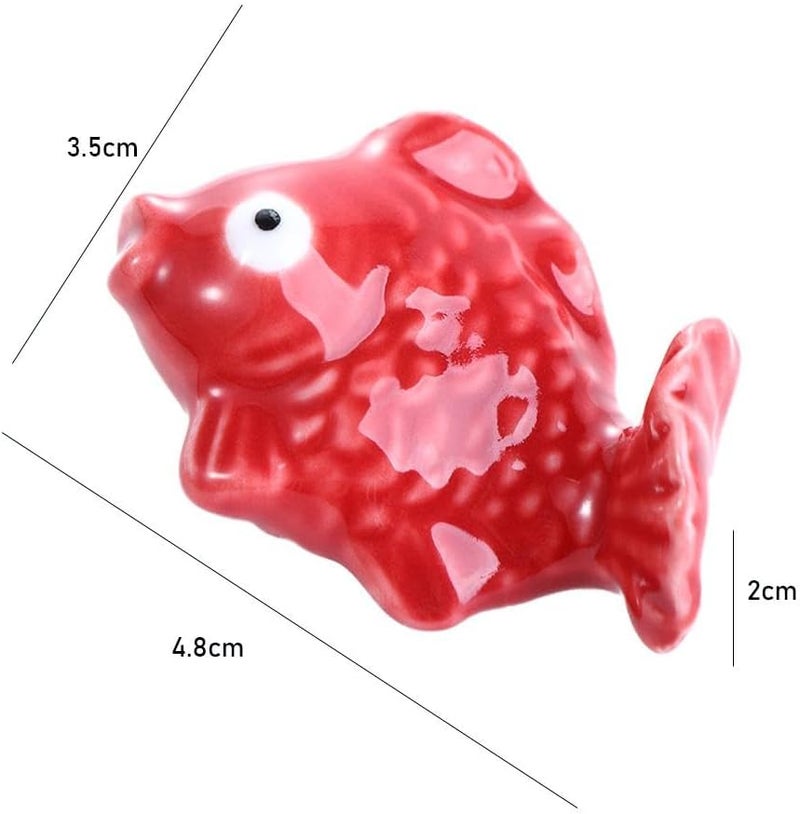 Kopida 2 Pcs Ceramic Chopsticks Holder, Creative Cute Fish Shaped Chopsticks Rest Rack Spoon Fork Knife Holder Dinnerware Stand for Home or Restaurant Decoration - Image 2
