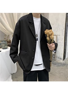 Generic Casual Solid Color Blazers Autumn 2022 Trendy Mens Jacket Black  - Image 3