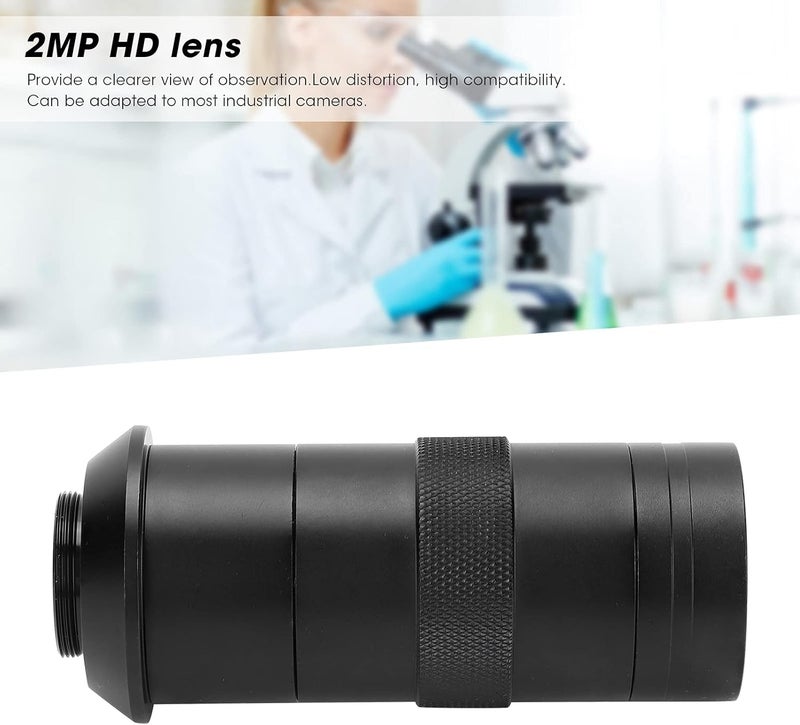 woobles 2MP 1080P Camera Lens, 100Times Zoom C/CS Mount, Low Distortion High Compatibility, for Industrial Camera Electron Microscope CCTV Security Camera Accessory - Image 2