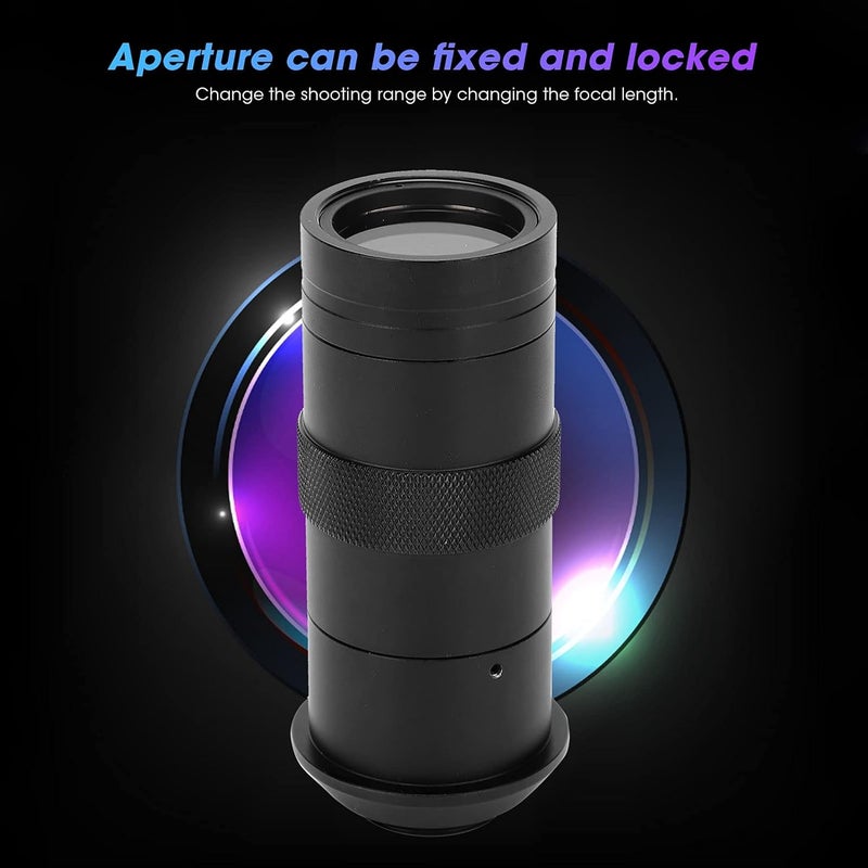 woobles 2MP 1080P Camera Lens, 100Times Zoom C/CS Mount, Low Distortion High Compatibility, for Industrial Camera Electron Microscope CCTV Security Camera Accessory - Image 1