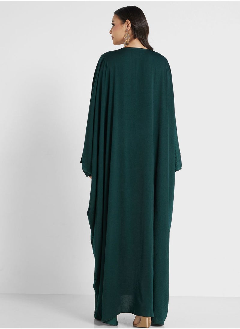 hayas closet - Embroidered Flared sleeve Jalabiya - Image 1