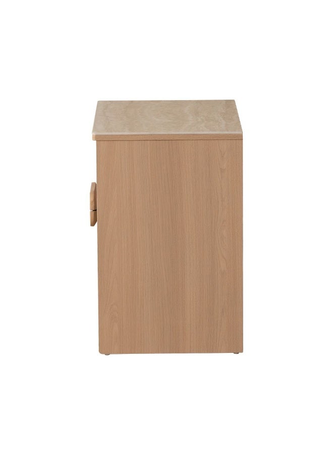 DANUBE HOME Danube Home Travvy 2 Drawer Night Stand With Travertine Stone Top| Multifunctional Bedside Table Space Saving Nightstand Side Table Modern Design Furniture For Bedroom L60Xw40Xh60Cm-Dark Beige  - Image 5