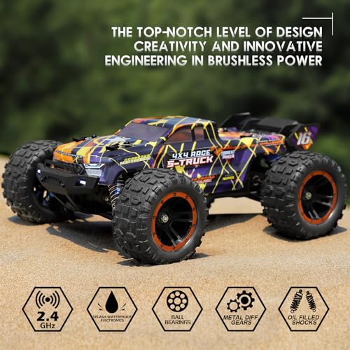 HAIBOXING Brushless RC Car 16890A 116 Scale 4X4 Fast Remote Control Truck 48 KMH Top Speed Hobby RC Cars for Adults and Boys All Terrain OffRoad Truck with Spare Paddle Tires for Sand Land - Image 5