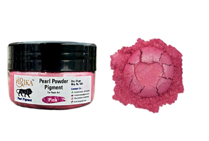IRIKA Radiant Pink Pearl Powder Pigment (20g) for Resin Art & Craft - Non-Toxic, Made in India - Image 1