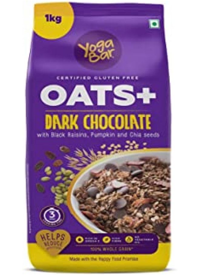 Horlicks - Yogabar Dark Chocolate Oats 1kg | Wholegrain Oatmeal That Helps Reduce Cholesterol | Healthy Breakfast Cereal High in Protein & Gluten-Free | Now with Black Raisins - Image 1