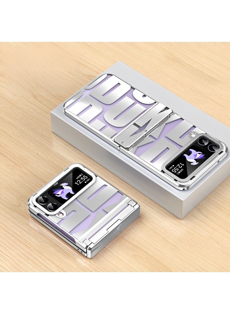 REOCLE Samsung Galaxy Z Flip 4 3 Case with Hinge Protection Full Cover Slim Case Luxury Phantom Plating Phone Case Electroplated Trendy Letter Phone Case for Galaxy Z Flip 4 3 - Image 2