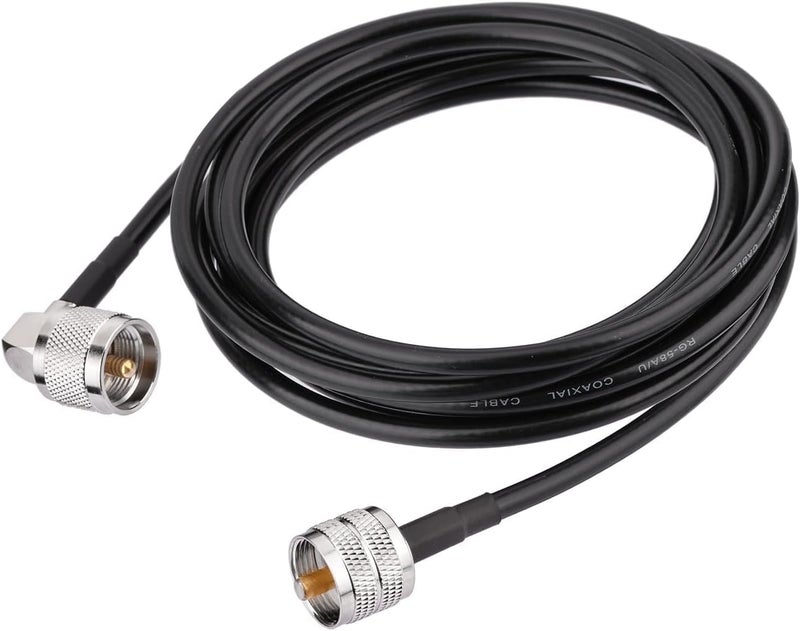 Superbat PL259 Cable 10ft Right Angle UHF PL-259 to PL259 RG58 Coaxial Cable Jumper for CB Radio Antenna, HAM Radio, Antenna Analyzer, Dummy Load SWR Meter etc. - Image 5