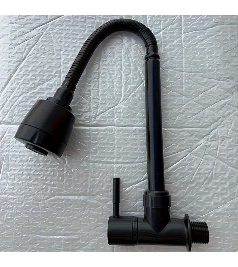 360 Degree Rotating Kitchen Faucet With Spray Head Black Durable Plastic Zinc Alloy Easy Install - Image 1