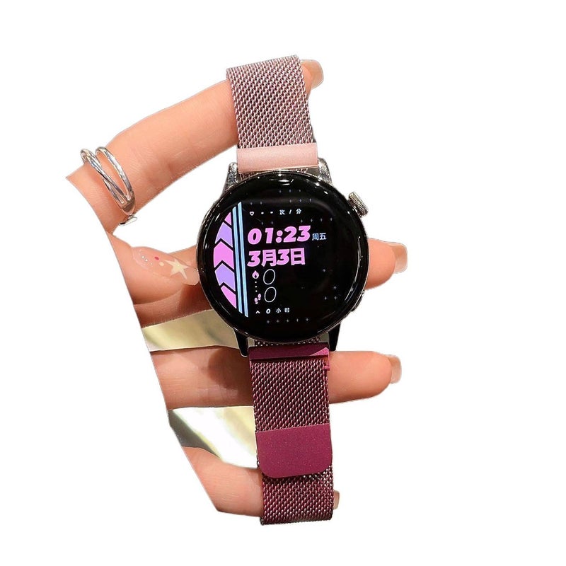 LL Pink Nylon Loop Strap Smartwatch Band Compatible with Samsung Galaxy Watch 7 Classic with Adjustable Fit Replacement Strap for Daily Wear - Image 1