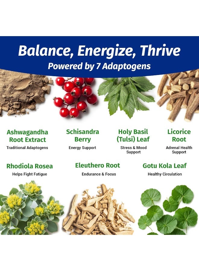 1 بادي مجمع أدابتوجين مع اشواغاندا، 60 كبسولة نباتية - Image 5