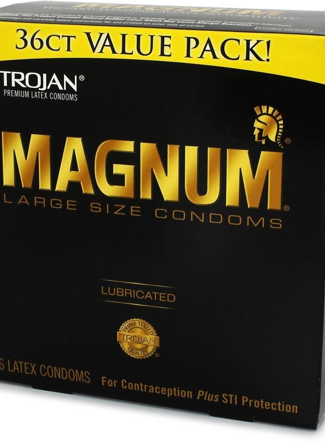 Trojan Condom Magnum Lubricated, 36 Count