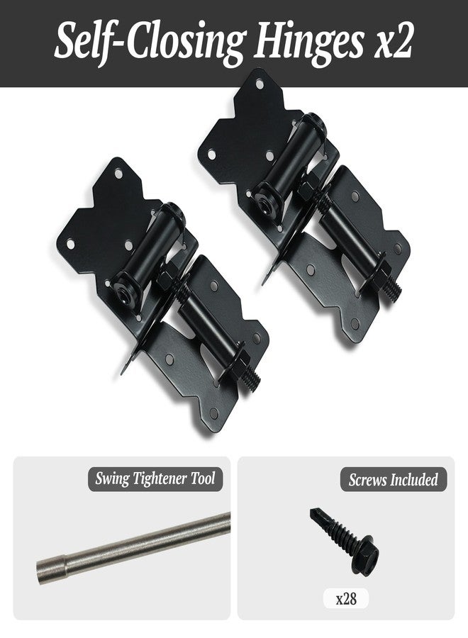 skysen Carbon Steel Vinyl Wood Fence Self Closing Gate Hinges Black(2063-cs-p) - Image 3