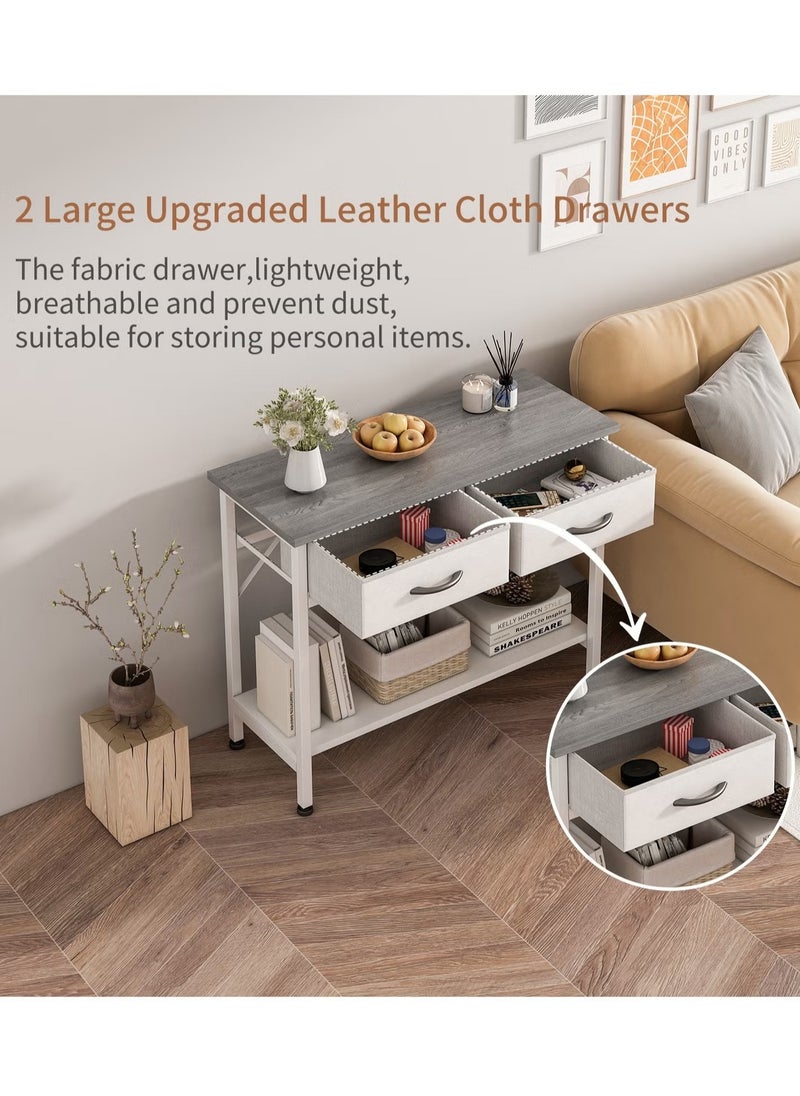 AGD Entryway Table with 2-Tier Storage Shelves, Sofa Table with 2 Drawers, Console for Entryway, Living Room, Kitchen, Foyer, Office 85*35*75cm  - Image 5