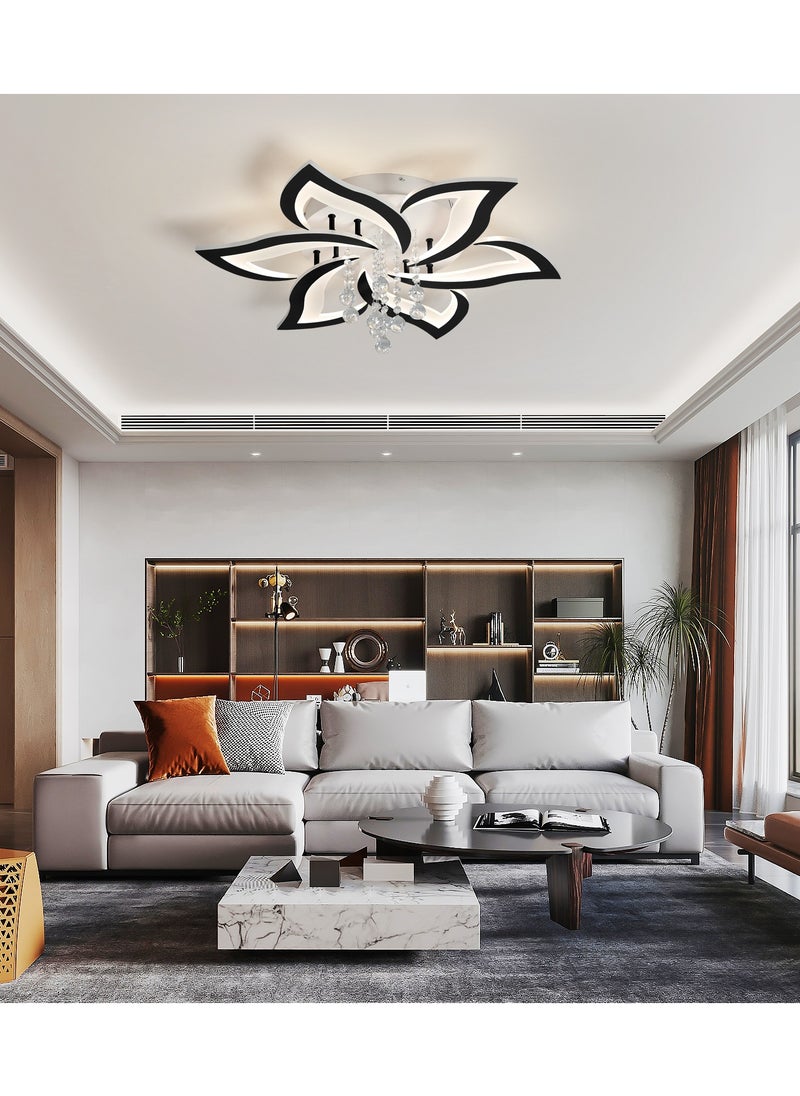 Haikomin Modern Black Crystal LED Embedded Ceiling Light With Remote Control is Suitable For Living Room  Bedroom  Dining Room And Children's Room Lights  - Image 2