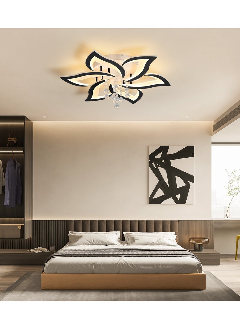 Haikomin Modern Black Crystal LED Embedded Ceiling Light With Remote Control is Suitable For Living Room  Bedroom  Dining Room And Children's Room Lights  - Image 3