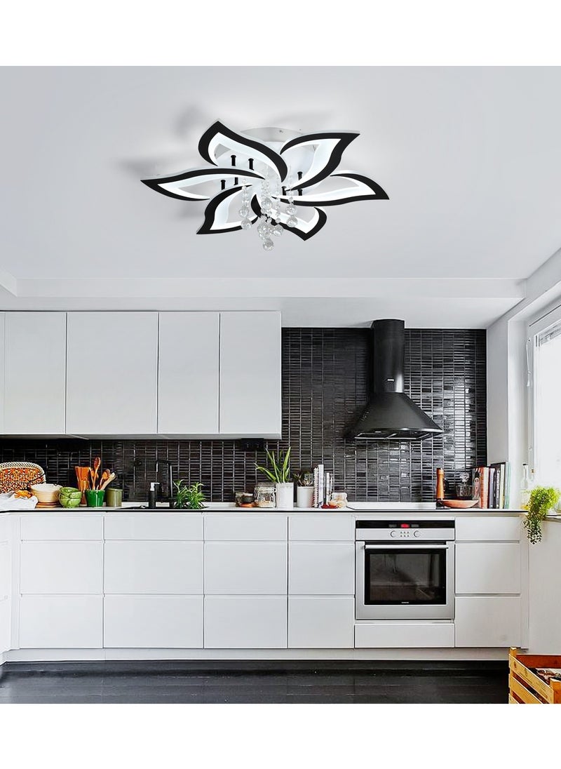 Haikomin Modern Black Crystal LED Embedded Ceiling Light With Remote Control is Suitable For Living Room  Bedroom  Dining Room And Children's Room Lights  - Image 4