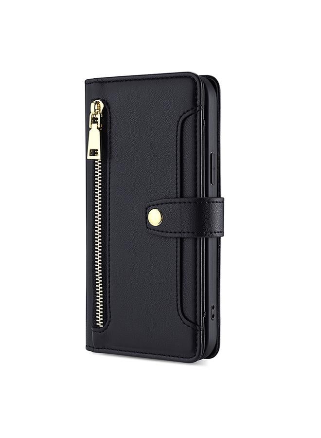S-TOP Case For Rakuten Big S Sheep Texture Cross-body Zipper Wallet Leather Phone Case - Image 2