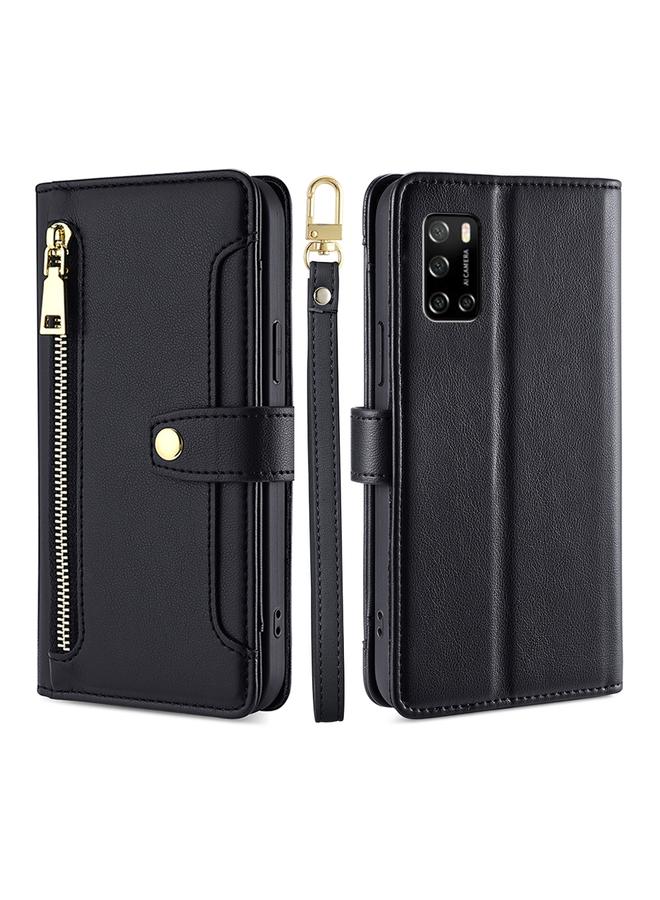 S-TOP Case For Rakuten Big S Sheep Texture Cross-body Zipper Wallet Leather Phone Case - Image 1