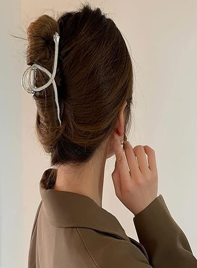 RHOSYN HAIR ACCESSORIES Hair Claw Clip for Women Stylish Large Snake ZigZag Wave Shaped Clutcher For Girls Non-Slip Metal Hair Jaw Clips Strong Hold Bun Hair Accessories - Slvr& Golden (Pk-2) AA - Image 2