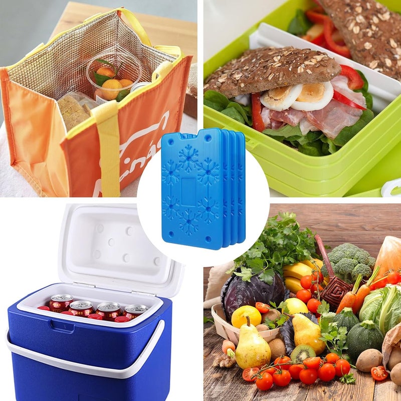 WORLD-BIO Reusable Ice Packs for Lunch Boxes, Coolers & Outdoor Activities, Freezer-Safe Cooling Gel Packs, Leakproof Cold Pads for Camping, Travel, School & Office (Blue Snowflake 4 Pack) - Image 2