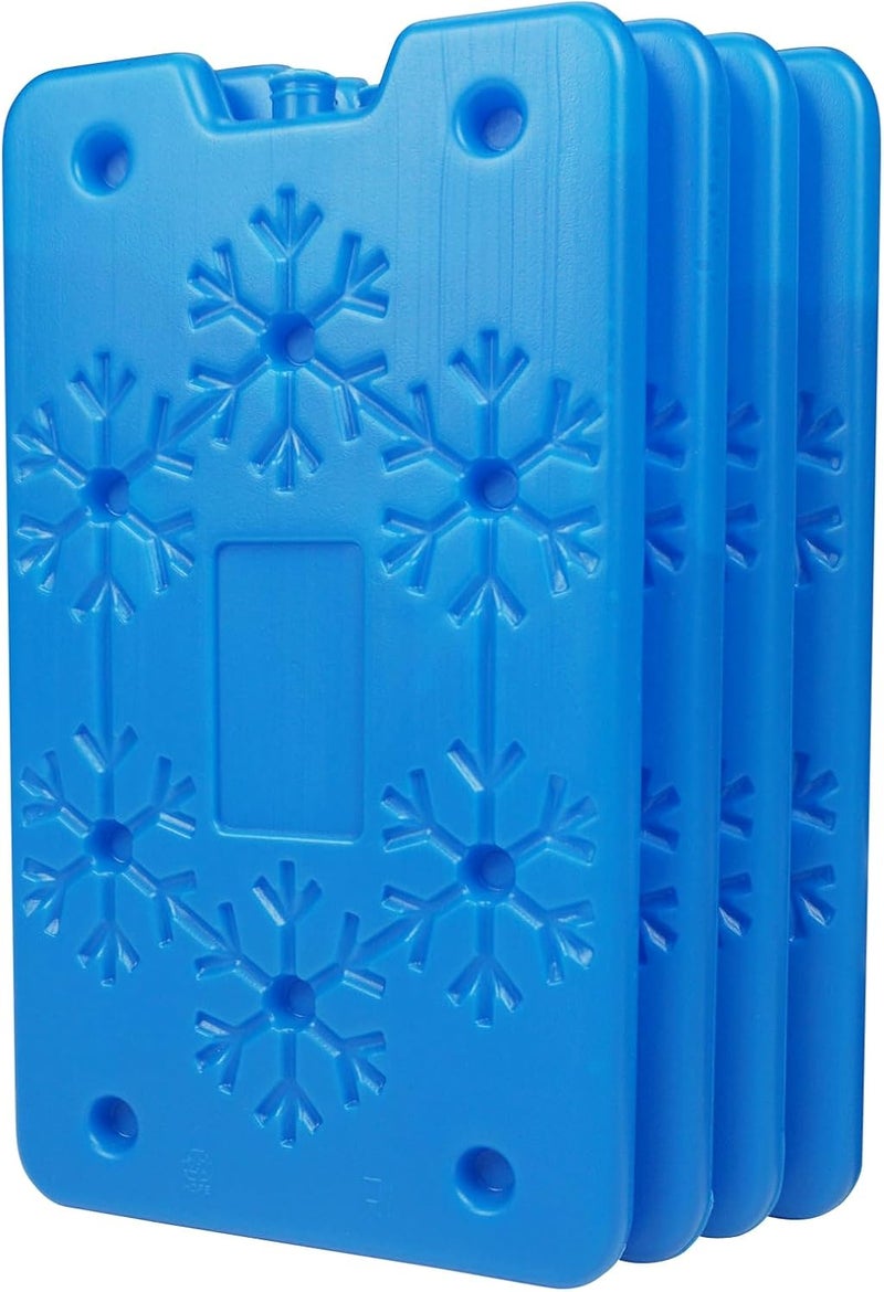 WORLD-BIO Reusable Ice Packs for Lunch Boxes, Coolers & Outdoor Activities, Freezer-Safe Cooling Gel Packs, Leakproof Cold Pads for Camping, Travel, School & Office (Blue Snowflake 4 Pack) - Image 1