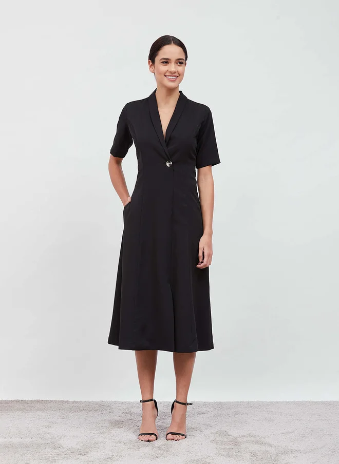 سولت اتاير SALT ATTIRE V-Neck Cotton Wrap Dress