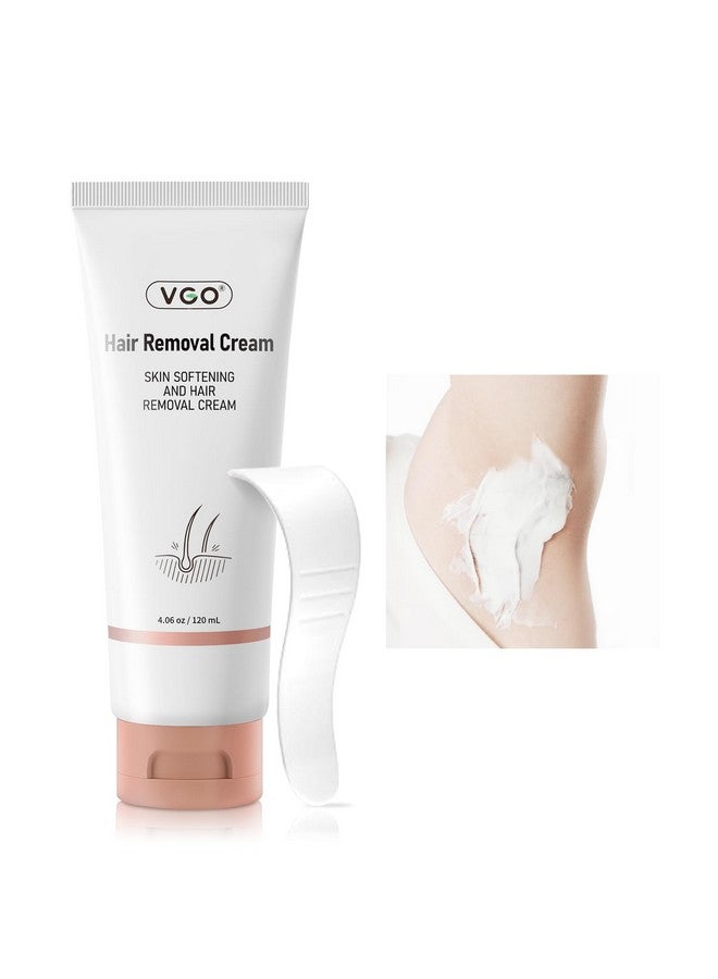 فجه كريم إزالة الشعر بدون ألم من VGO للنساء والرجال، كريم لإزالة الشعر للجسم والظهر والساقين، لجميع أنواع البشرة، 4.06 أونصة مع ملعقة مسطحة - Image 1