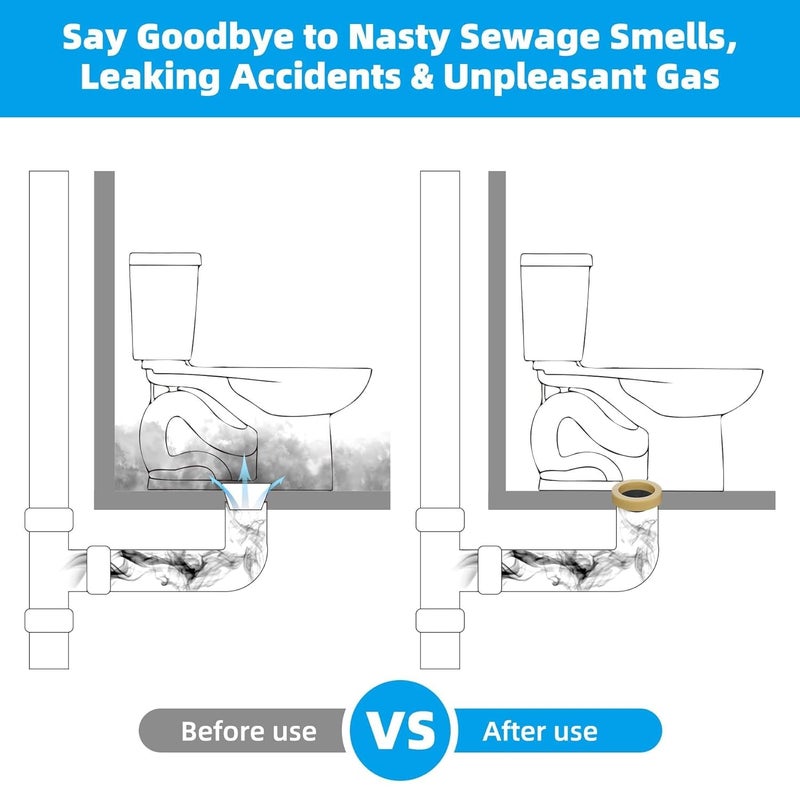 MASTER BATH حلقة ختم شمع مطاطية لوعاء المرحاض MASTERBATH، مجموعة إصلاح فلانج المرحاض، تركيبات ختم المرحاض المضادة للكسر للمرحاض المثبت على الأرض - Image 2