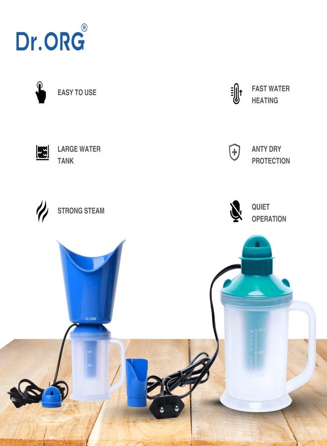 Dr. ORG 3-in-1 Steam Inhaler & Single Nozzle Steamer Combo - Face Steamer, Cold & Cough Relief, Nose Inhaler & Facial Sauna for Adults & Kids - Image 2