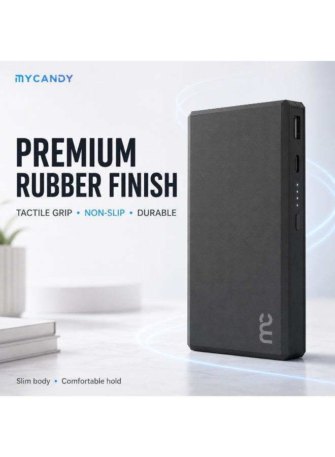 MYCANDY Pb-C150 10000Mah 22.5W Usb-C Pd Fast Charging Power Bank, Black Black - Image 3