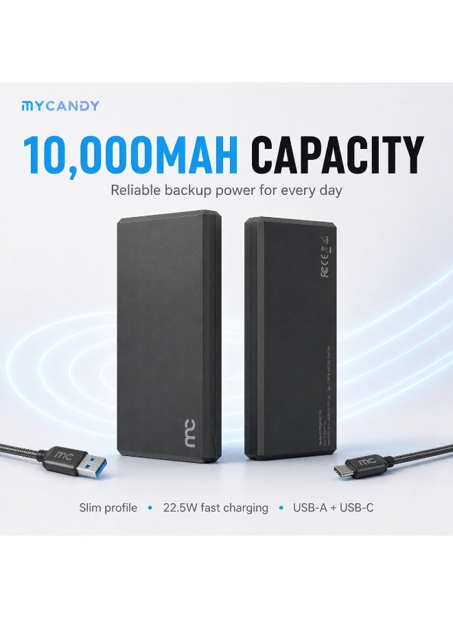 MYCANDY Pb-C150 10000Mah 22.5W Usb-C Pd Fast Charging Power Bank, Black Black - Image 5