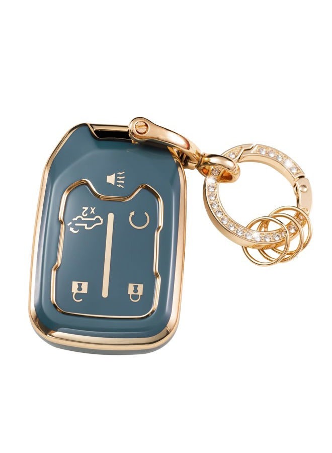 Gematay for GMC Key Fob Cover, Car Key Case Shell Protector for 2019-2022 Chevy Silverado GMC Sierra 1500 2500HD 3500HD, Blue - Image 1