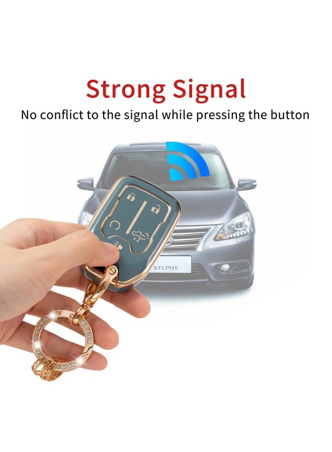 Gematay for GMC Key Fob Cover, Car Key Case Shell Protector for 2019-2022 Chevy Silverado GMC Sierra 1500 2500HD 3500HD, Blue - Image 3