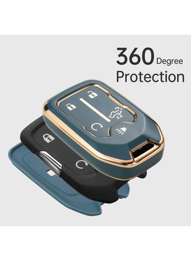 Gematay for GMC Key Fob Cover, Car Key Case Shell Protector for 2019-2022 Chevy Silverado GMC Sierra 1500 2500HD 3500HD, Blue - Image 5