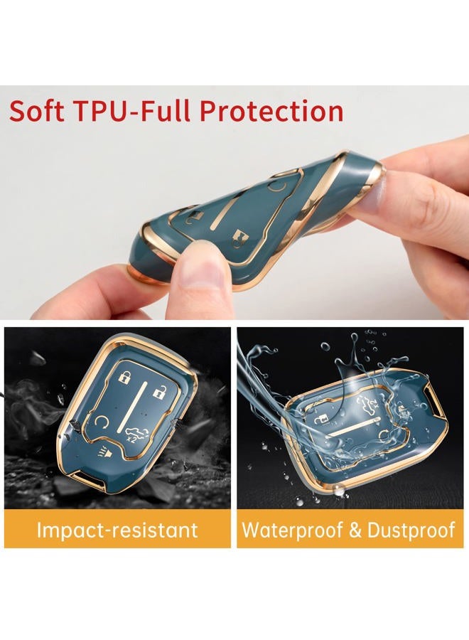 Gematay for GMC Key Fob Cover, Car Key Case Shell Protector for 2019-2022 Chevy Silverado GMC Sierra 1500 2500HD 3500HD, Blue - Image 4