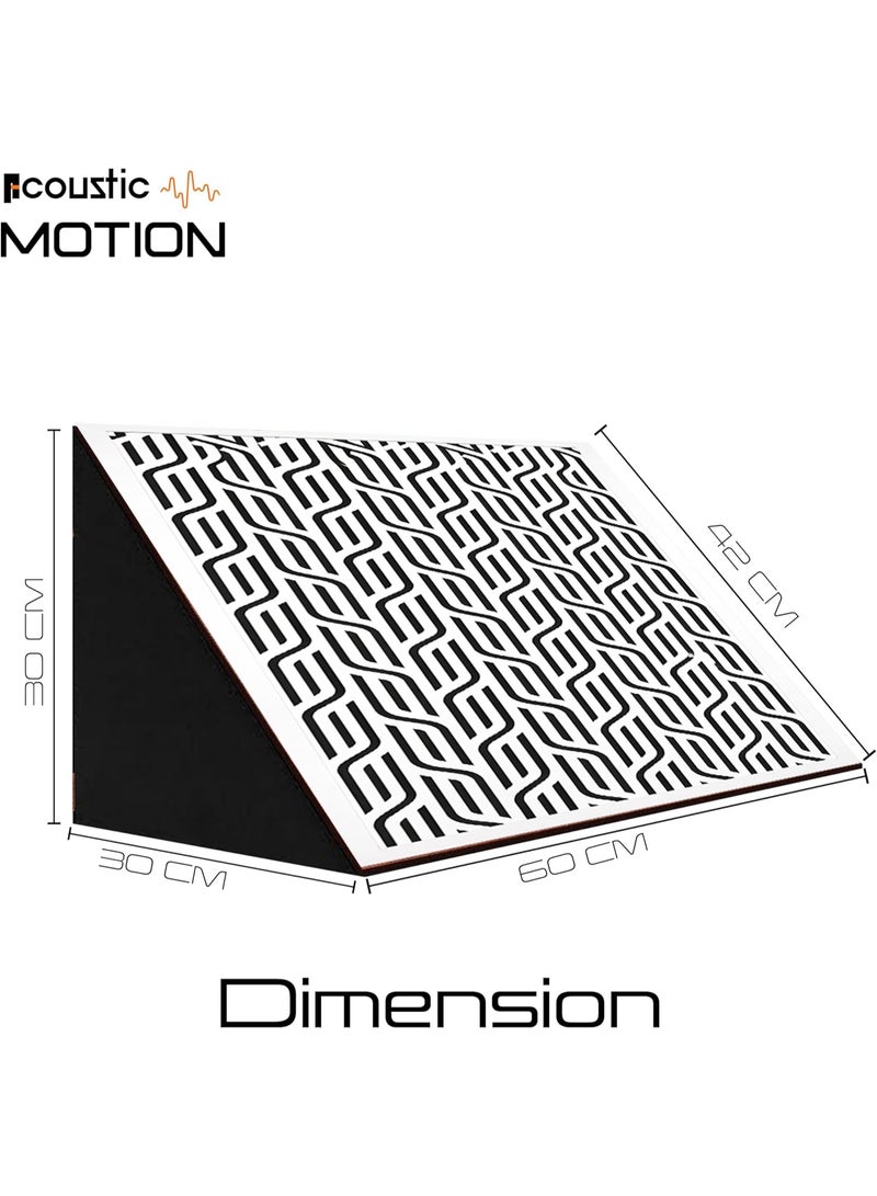 Acoustic Motion Acoustic Bass Trap Absorption-Diffusion-Reflection-Soundproofing-For corners DECORE design acoustic panel,size 60x30x30 cm for Home Studio,Recording Insulation Low to High Frequency wood+Foam,White - Image 5