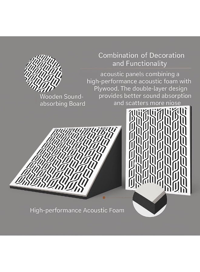 Acoustic Motion Acoustic Bass Trap Absorption-Diffusion-Reflection-Soundproofing-For corners DECORE design acoustic panel,size 60x30x30 cm for Home Studio,Recording Insulation Low to High Frequency wood+Foam,White - Image 3