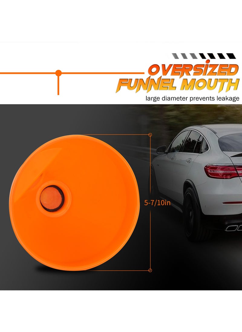 KSEIBI Funnel with Filter, Wide Mouth Oil Funnel with Flexible Extension Nozzle Hose, for Cars, Motorcycles, Engine Oil, Kerosene, Gasoline, Gas, Fuel Diesel, Water Fluid Coolant, Ideal for Diesel Engine, Water Pump and More.  - Image 3