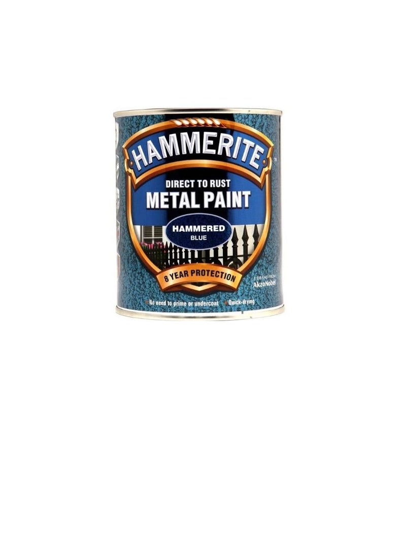 Hammerite Metal Paint Hammered Blue 750ml - Image 2