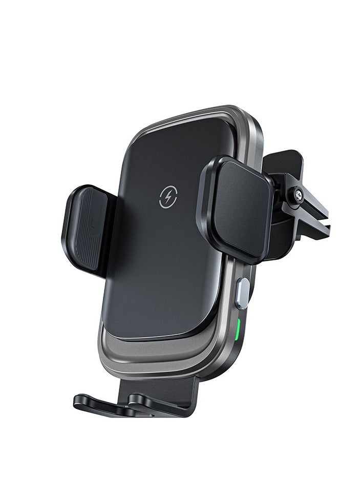 عام شاحن لاسلكي للسيارة 15 واط 【إغلاق تلقائي】 مثبت سريع ذكي بمستشعر كهربائي لهاتف الجوال، حامل هاتف للسيارة يثبت على مدخل التهوية أو لوحة القيادة للآيفون - Image 1