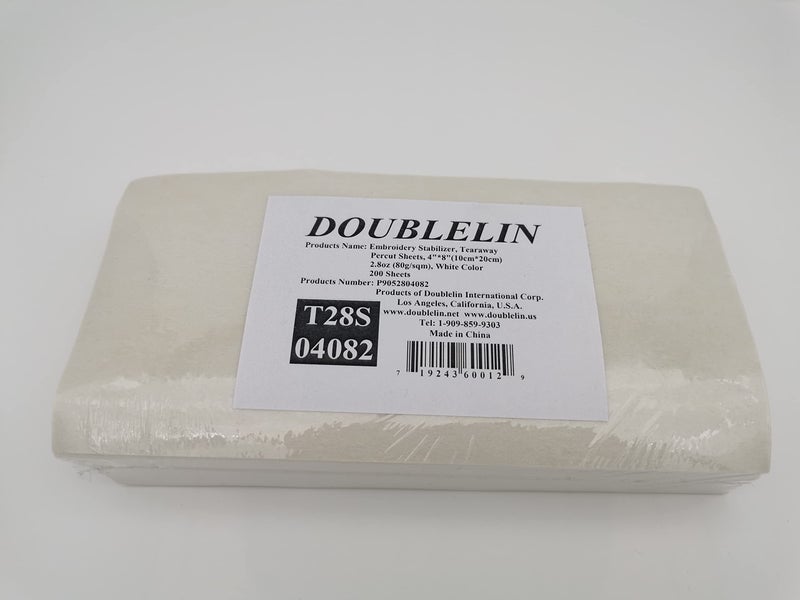 DOUBLELIN Embroidery Stabilizer Embroidery Backing PaperTearaway 28oz White 4x8 200 Sheets