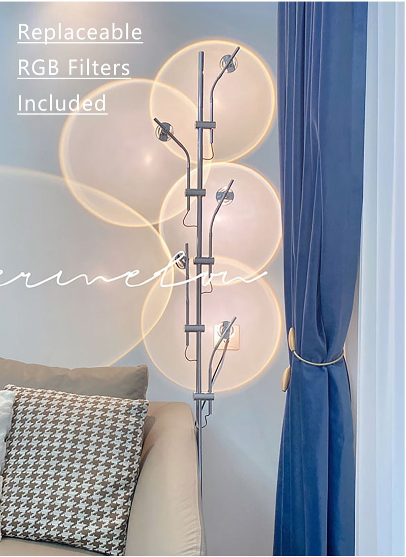 Merry Moments Floor Lamp Standing Lamp Sofa Lamp Decor Lighting with Replaceable Color Filters Mood Light 5 Heads for Home Hotel Office Living Room Bedroom Office Salon Retail LED Warm White H180xW20xL40 cm  - Image 4