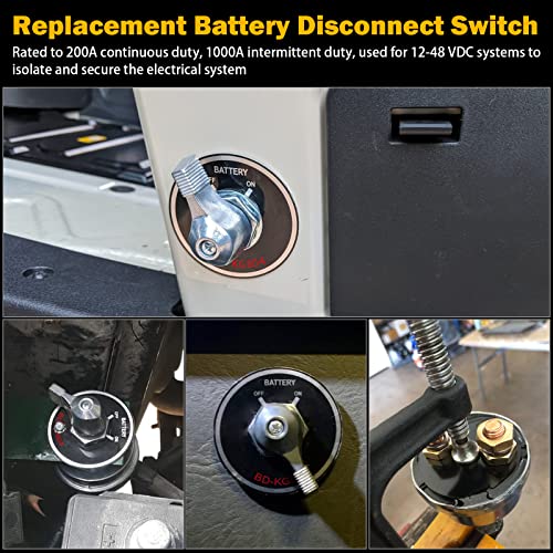 FEITON 12-48V Master Battery Disconnect Switch, High Current 200A Battery Power Cutoff Isolator Killer Switch with Face Plate for Car Vehicle RV Truck Boat Marine Outboards ATV On/Off Battery Isolator Switch - Image 4