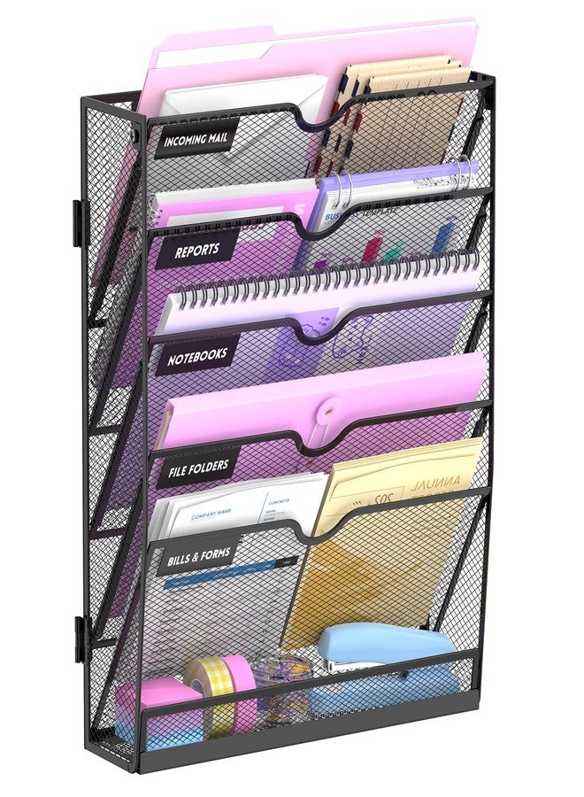 SUPEASY 6-Tier Wall File Organizer with Base, Wall Mounted File Holder - Image 1