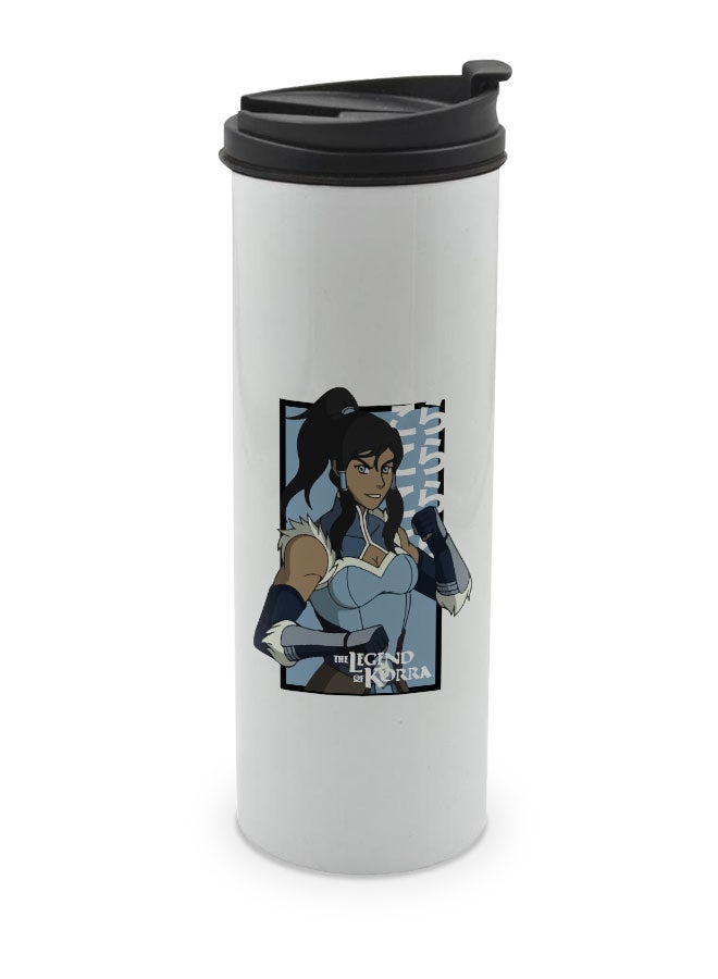 LIT The Legend of Korra White Tumbler for Hot Drinks The Legend of Korra White Tumbler Avatar Korra Travel Coffee Tumbler Netflix Anime Manga Series-American Anime - Image 1