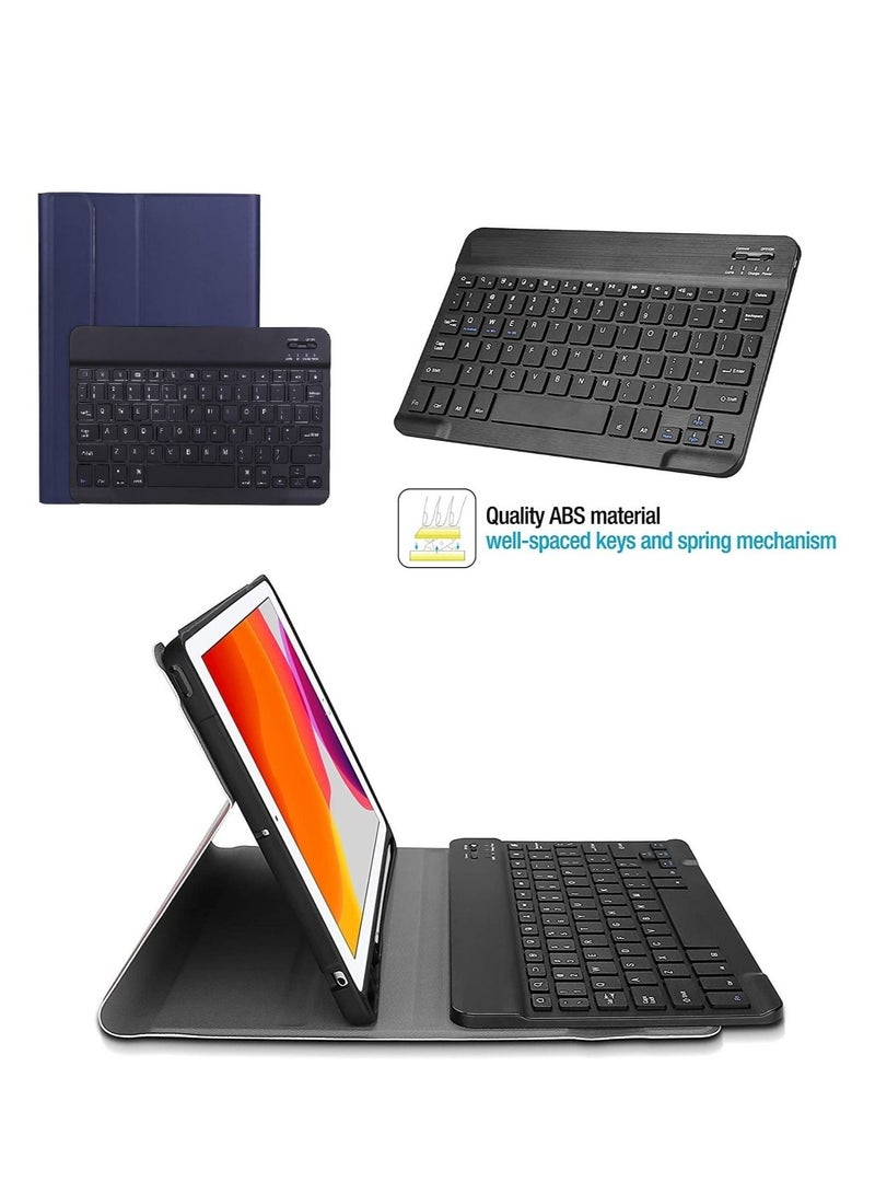 Ntech Detachable Wireless Keyboard Case For iPad 10.2 8th Generation 2020/7th Gen 2019/3rd Gen 2019, Magnetically Keyboard & Stand Folio Case Auto Sleep/Wake (Dark Blue) - Image 4